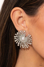 Load image into Gallery viewer, Post Earring: &quot;Fancy Fireworks - White&quot; Post Earring: &quot;Fancy Fireworks - White&quot; (P5PO-WTXX-388XX)
